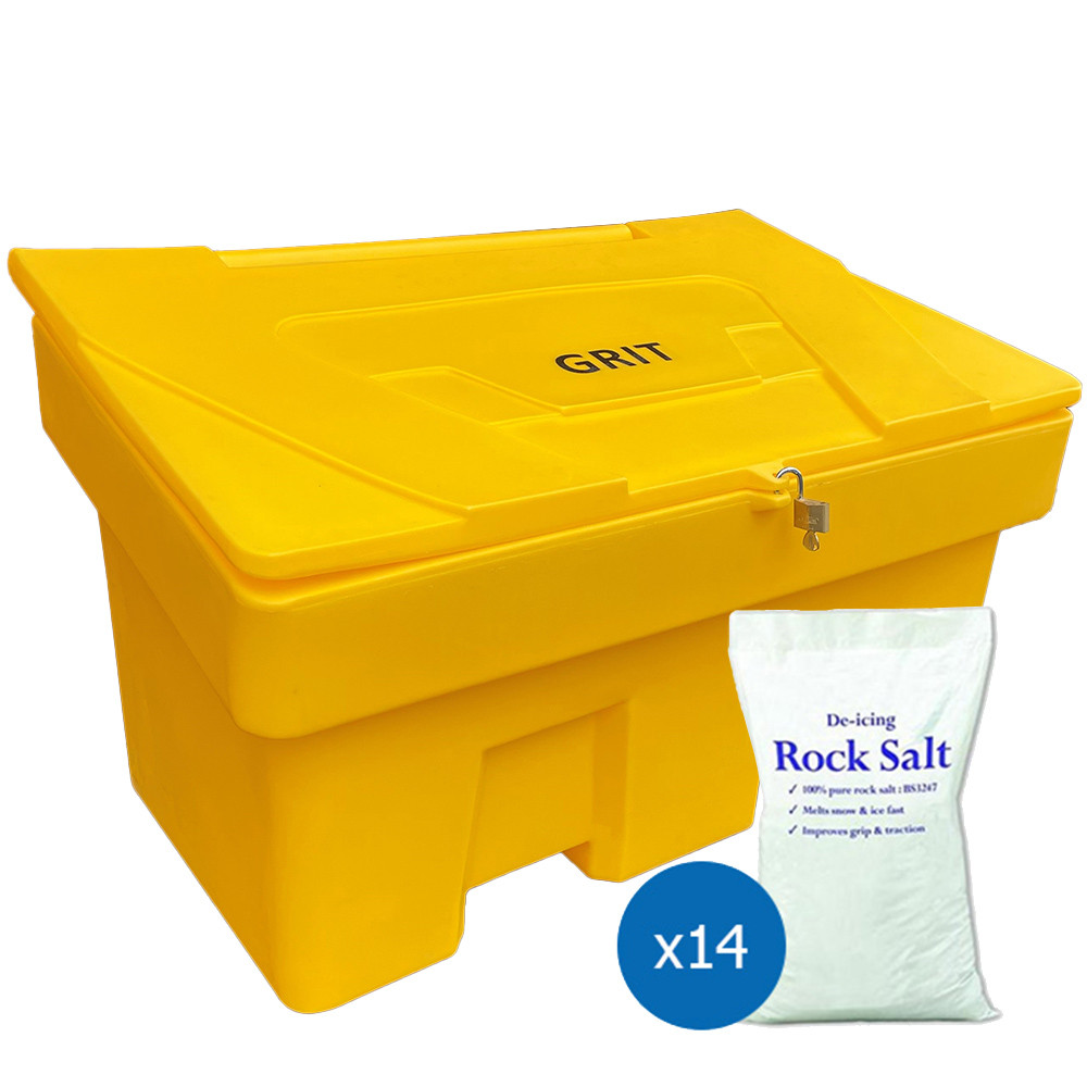 12 Cu Ft Grit Bin with 350kg White Rock Salt