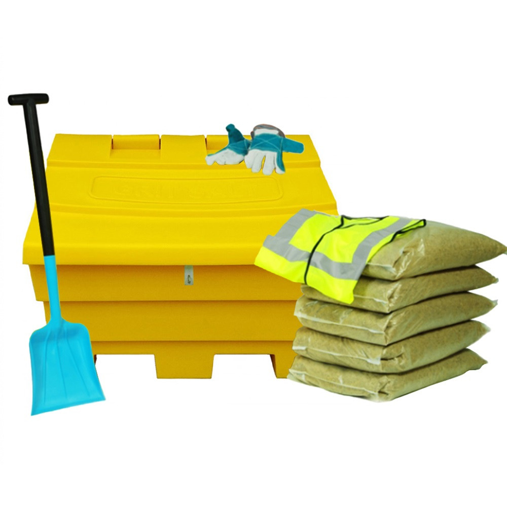 6 Cu Ft Lockable Grit Bin Winter Pack