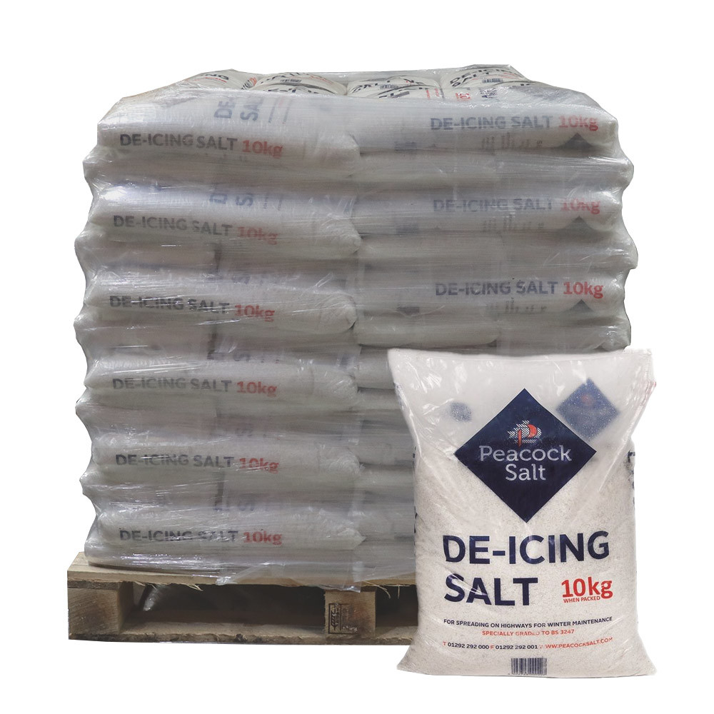 White De-icing Rock Salt - 100 x 10kg Bags - Full Pallet