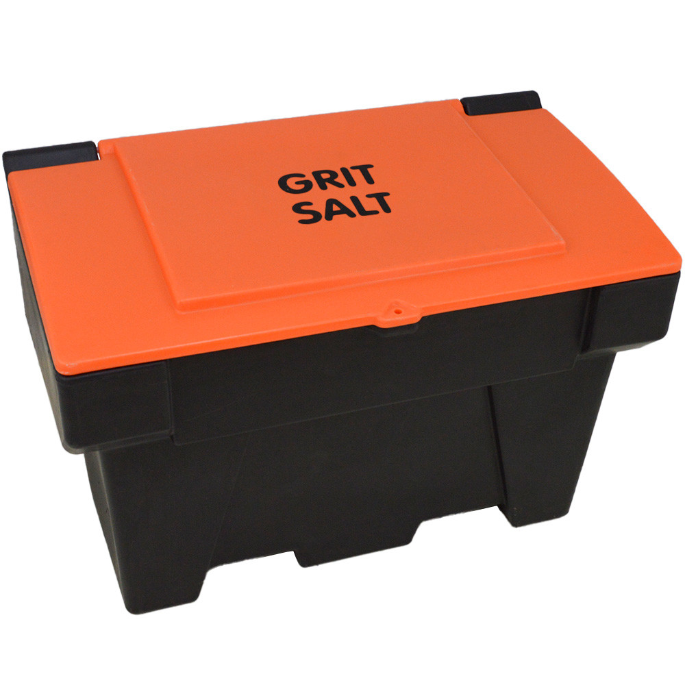 Pathfinder 200 Litre Lockable Grit Bin - Black Base / Orange Lid